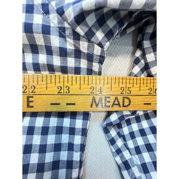 J.Crew Men's Button Down Slim Shirt Long Sleeve Size XL Blue White Gingham Check - Picture 8 of 11